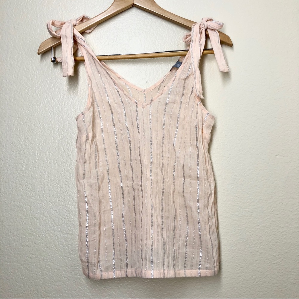 NWT Aerie Pink & Silver Foil Sleeveless Top Size S